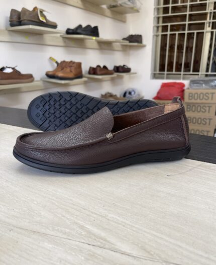 Brown Genuine Plain Leather Casual shoes