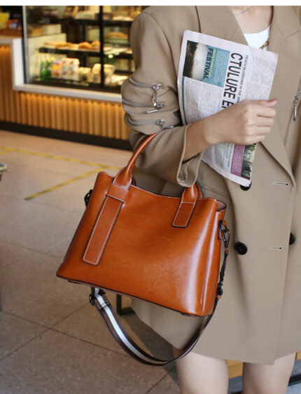 Large capacity genuine leather women's bag high-grade texture