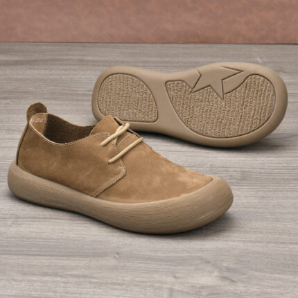 First-Layer Cowhide Thick-Soled Mule Shoes for Men